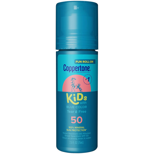 Coppertone Kids Roll On Sunscreen Lotion SPF 50, Tear Free Kids Sunscreen