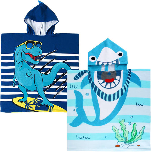 NovForth Kids Beach Towel for Boys Girls, Hooded Bath Towel Wrap, Toddler