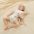 insular Bunny Lovey Blanket - Organic Cotton Muslin Security Blanket for Babies, 2 Pcs Set (Khaki & Pink)
