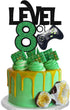 Level 8 Game Cake Topper - Video Game Boy's 8th Birthday Level Up Party Supplies, Gaming Party Decoration
