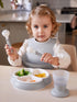 BabyBjoern Baby Spoon and Fork Set, 4 pcs, Gray