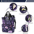 SPRIPORT Backpack Leaves Purple Florals Beautiful Diaper Bag for Baby Boys Girls Multifunction Travel Tote