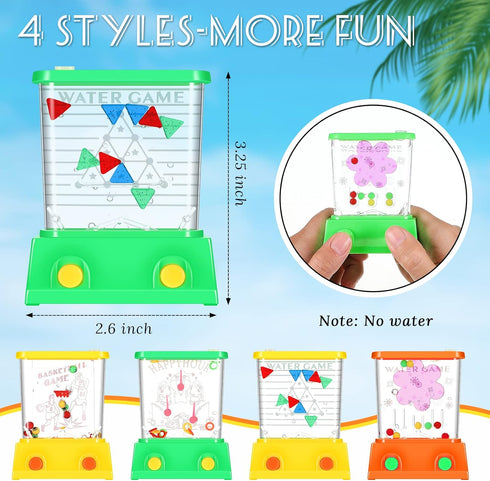 Gejoy 4 Pieces Handheld Water Games, Mini Retro Ring Toss Game for Kids Birthday Party Favor (Classic Style)
