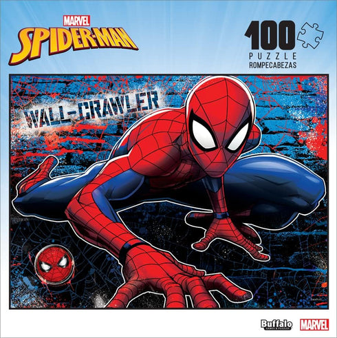 Buffalo Games - Marvel - Wall-Crawler - 100 Piece Jigsaw Puzzle for Families Challenging Puzzle Perfect for Game Nights - Finished Puzzle Size is 15.00 x 11.00
