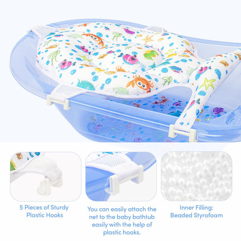 Generic 5 2 (1 Pack) Multifunctional Baby Bath Net With Cushion - Adjustable, Point Seat Support, Bath Sling, Newborn