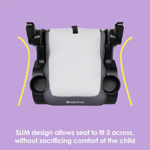 Baby Trend Protect Slim Backless Booster Seat, Madrid Grey Slim Lightweight Design, Belt-Positioning Support, Dual Cup