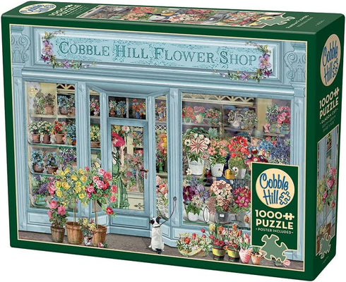 Cobble Hill 1000 Piece Puzzle - Parisian Flowers with Sample Poster Included