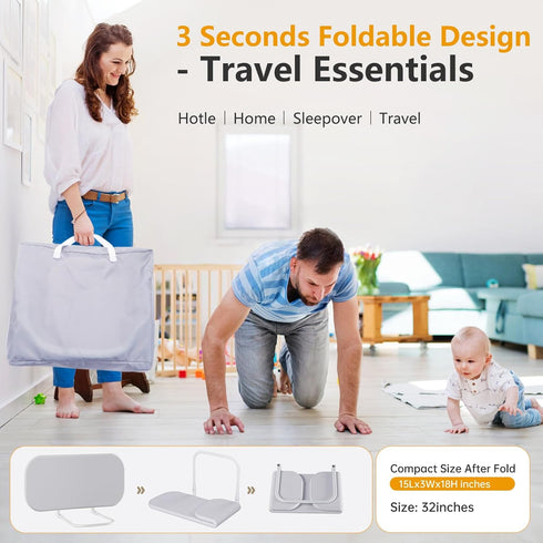 strenkitech Toddler Bed Rails for Travel - Baby Guard Bed Rail Portable for Crib, Twin, Queen, Full, King Size Beds