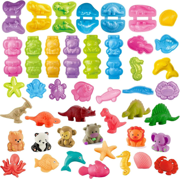 Yiklucg Unleash Creativity with 18 Unique Dino and Animal Molds Dough Toys Dough