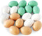 18 PCS 3 Colors Wooden Fake Chicken Eggs,Wood Nest Egg Faux Egg