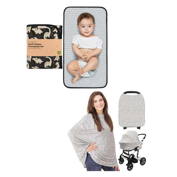 KeaBabies Portable Diaper Changing Pad and Baby Car Seat Cover - Waterproof