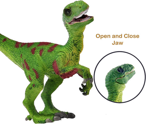 Gemini&Genius Velociraptor Dinosaur Toy for Kids - Moveable Jaw and Hands, Detail Raptor Action Figure Gift for Kids