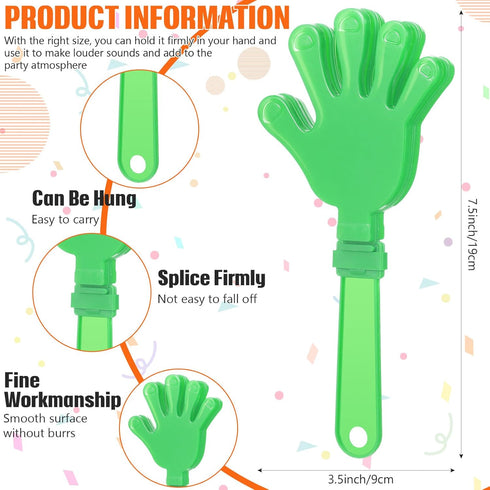 ZCYSRLQIN 24 Pcs Hand Clappers and Metal Cowbells Noise Makers Cheering Clappers Cow Bells Handle Cheers Dance