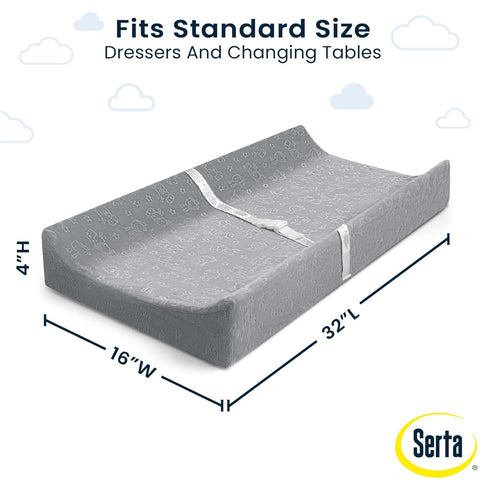 Serta Perfect Sleeper Grey Changing Pad with Plush Cover Set