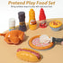 80 3 4 5, Set Pcs Pretend Play Food Toy for Kids Kitchen Aged Fast Food with Storage Bucket, Pizza, Burger, Ice Cream