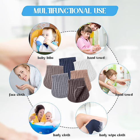 6 Pack 20''x 9'' Frienda Muslin Burp Cloths Cotton Large Extra Absorbent and Soft Baby Burping Cloth for Baby Boy Girl