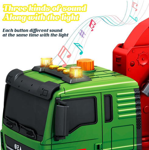 15 Inch 6 3-7 Friction Powered Timber Truck Toy with Loading Crane, Wooden Logs & Lights/Sounds - Play Vehicle Gift