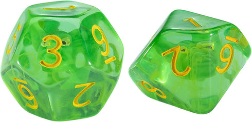 Gate Keeper Games and Dice: Inclusion Dice Goblin - 7pc Set, Transparent Green, Goblin Head Inclusion for Role Playing