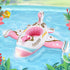 Inflatable Toddler Pool Float Boat - Pink Airplane Design with Water Gun