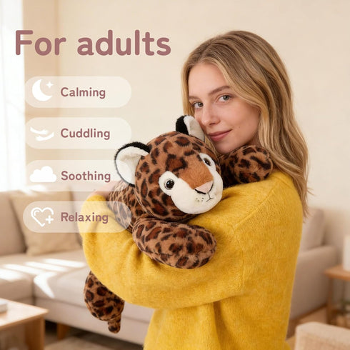 20" 3.3lb Niuniu Daddy | Leopard Weighted Stuffed Animals for Kids & Adults, Weighted Plushies Pillow for Sleeping