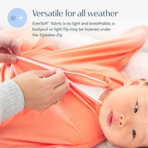 (4-8 SleepingBaby Bamboo Zipadee-Zip Transition Swaddle - EverSoft Starfish Design Breathable Wearable Blanket