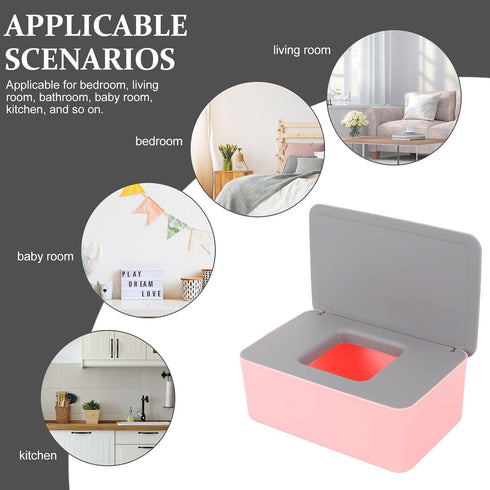 ibasenice Portable Wipes Dispenser Box with Lid, Refillable Wet Tissue Holder for Travel and Home Use, Dustproof Wet