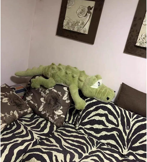 Hofun4U 61 inch Alligator Plush Pillow, Stuffed Animal Home Decoration Gift for Kids & Adults (Green)