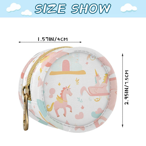 YETTASBIN Castle and Princess Portable Pacifier Holder Case with Metal Hook Buckle & Zipper for Diaper Bag