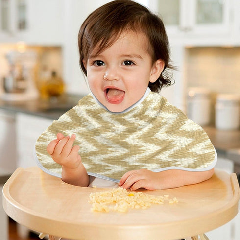 decor gift 4 Pack 22x11in Cotton Burp Cloths Baby Easy Care Beige Ikat Simple Line Burp rag for Unisex Babies