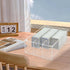 Bigfety Acrylic Card Deck Storage Box - 3 Compartment Clear Visible Trading Card Holder for Sport Cards