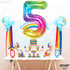 KatchOn Giant Rainbow 5 Balloon Number, 40 Inch, Number 5 Balloons for 5th Birthday Tie Dye Decorations