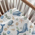 KuphiL10C Mattress-28x52 Watercolor Ocean Whales Sea Turtle Starfish Seashells Pattern Baby Sheets for Crib, Unisex Sea
