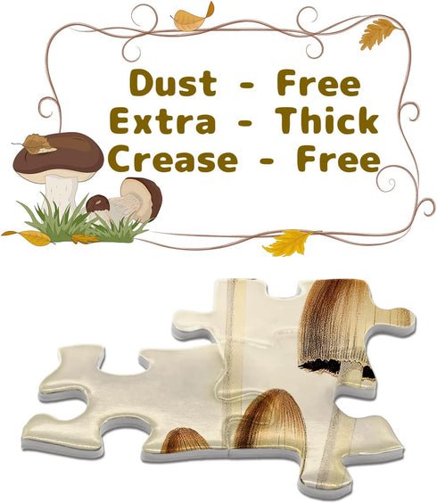 Vintage Mushroom Puzzle 1000 Pieces for Adult, Vintage Fungi Jigsaw Puzzle of Edible Mushrooms