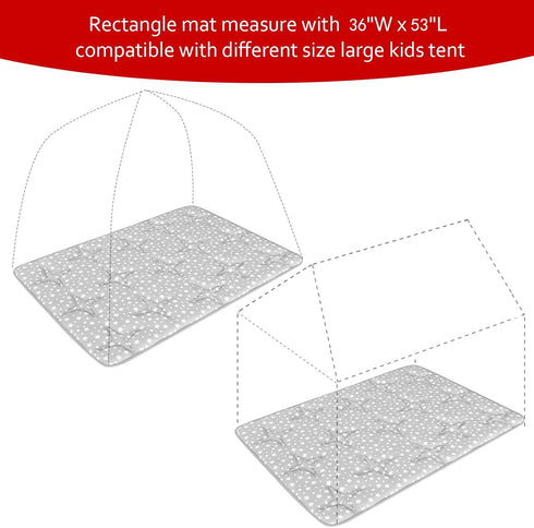 Rectangle Kids Play Mat - Non-Slip Indoor & Outdoor Toddler Tent Mat, Washable Star Print Padded Mat 53" x 36"