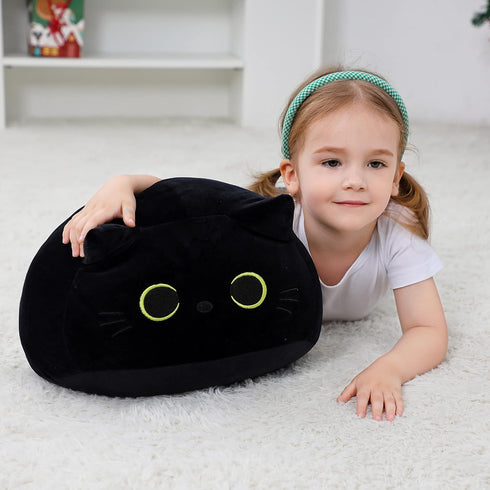 16'', WeBingo Black Cat Plush Toy Giant Cat Stuffed Animal Plushies Pillow for Girl Boy Kid Adult, Large Big Soft Gift