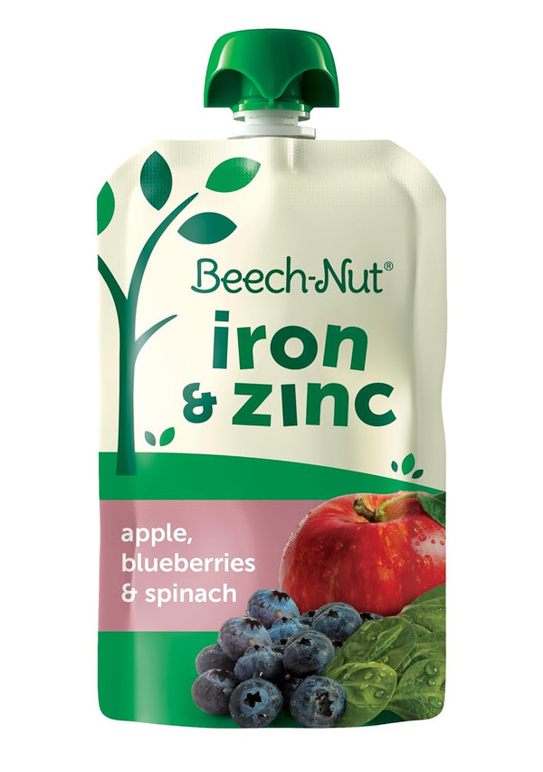 Beech-Nut Iron & Zinc Stage 4 apple, blueberries & spinach Toddler Food,