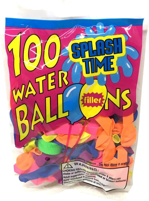 100 pcs Assorted Water Balloons with Filler in Poly Bag