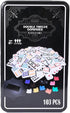 Elbow Set 91 10 2-8 Room Games Double Twelve Dominoes with Dominoes, Trains, Starter Piece, Storage Tin Perfect