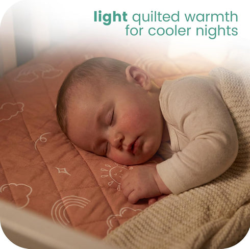 TOTCHILL 2 Pack, Light Quilted Crib Sheets Soft Fitted Sheets for Standard Crib and Toddler Mattresses, Orange Giraffe