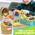 Sorting Play Food Sets - 2 Buckets with Handle, 1 Storage Basket, Fruit & Vegetable Cutting Toy for Preschool Learning