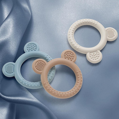Teething Toys for Babies 0-6 Months, 3 Pack Silicone Baby Toys, BPA Free Soft Textured Relief for Sore Gums