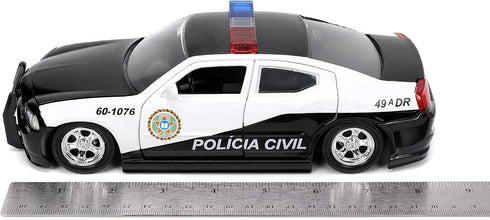 1:24 2006 Jada Fast & Furious Dodge Charger Police Car Die-Cast Car, Toys for Kids and Adults