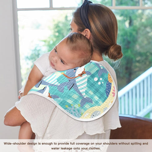 tplaotee 22x11in Cartoon Green Plaid Dolphin Diving Cotton Burp Towels for Baby Soft Touch Baby wash Cloth for Unisex