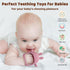 2 Packs Bunny Teething Toys for Babies 0-6 Months, 100% Food-Grade Silicone Teething Mitten, BPA Free, Red & Green