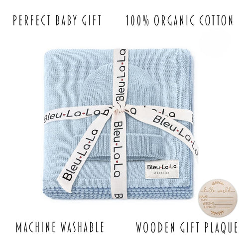 Set Baby Gift - Organic Cotton Newborn Blanket Essentials, Thoughtful Baby Shower & New Baby Gift for Boys & Girls