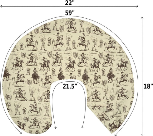 Country Vintage Cowboy Baby Nursing Pillow Covers for Boy Girl Western Horses Boots Hats Nursing Pillow Slipcovers