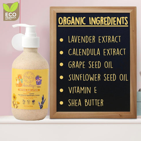 Organic Vegan Baby Lotion, Moisturizing with Calendula & Lavender, 10.60 Fl Oz (Pack of 1)