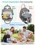 Backpack (26-36L), Qualyphant Extra Large Diaper Bag for Two Kids Twins - Expandable Baby Bag Dual Big Compartments