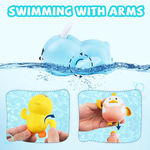 Set 3 1 2 3 Easter Basket Stuffers - Easter Gifts for Kids - of Wind Up Bath Toys - Easter Egg Fillers - Floating Pool