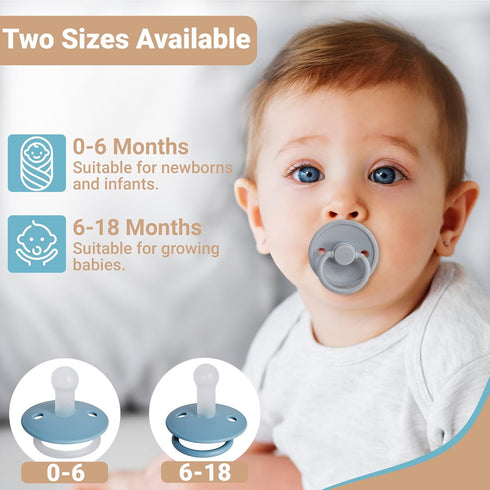 Button Me 6-18 2-Pack 6-18 ButtonMe Premium Soft Silicone Pacifiers Months BPA Free Baby Pacifier - of Comfortable